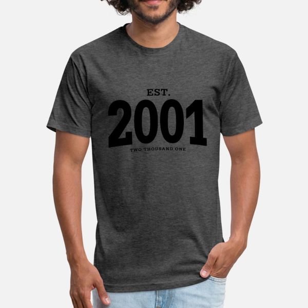 

est. 2001 two thousand one t shirt men design short sleeve o-neck formal loose funny casual summer style slim shirt