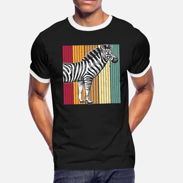 

zebra retro t shirt men create short sleeve o neck male famous fashion spring autumn natural shirt