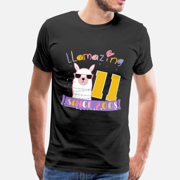 

girls 11th birthday llamazing since 2008 t shirt men custom short sleeve plus size 3xl trend breathable spring autumn original shirt