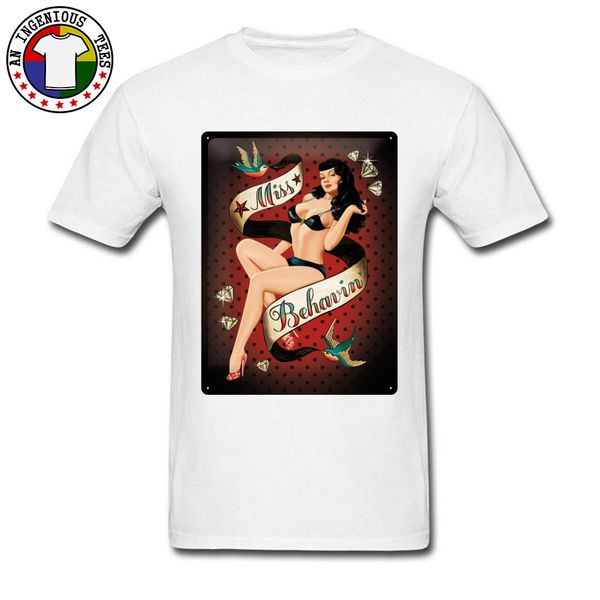 

blechschild pin up pageant poster t shirt men beauty white awesome tshirt good quality fashion cool tee shirts