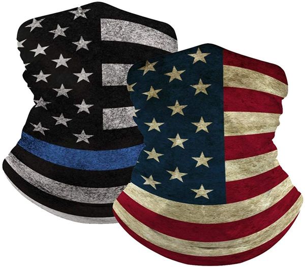 

gasmo 2-piece american flag seamless headscarf scarf multi-functional balaklava hat headscarf dustproof dustproof headscarf, outdoor sports