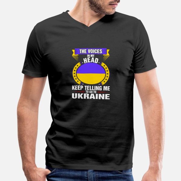 

the voices in my head go to ukraine t shirt men printing short sleeve o-neck unique gift new fashion summer style pattern shirt