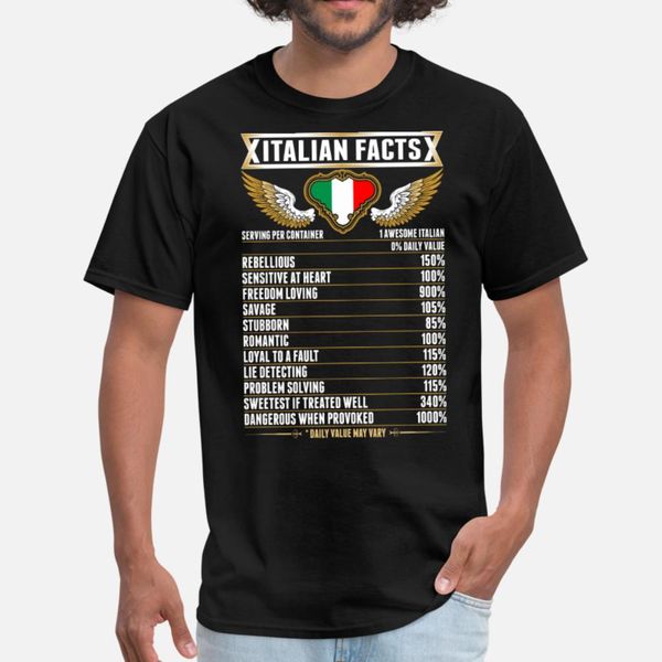 

italian facts t shirt men customized 100% cotton o neck leisure interesting new fashion spring trend shirt, White;black
