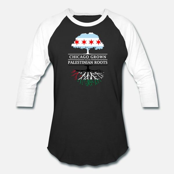 

chicago grown with palestinian roots t shirt men designs short sleeve size s-3xl gents fit building spring novelty shirt