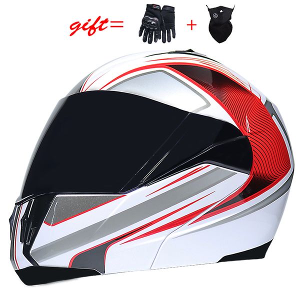

wlt dual sun visor flip motorcycle helmet, removable wash face cheek pad racing modular casco capacete dot approved model 168