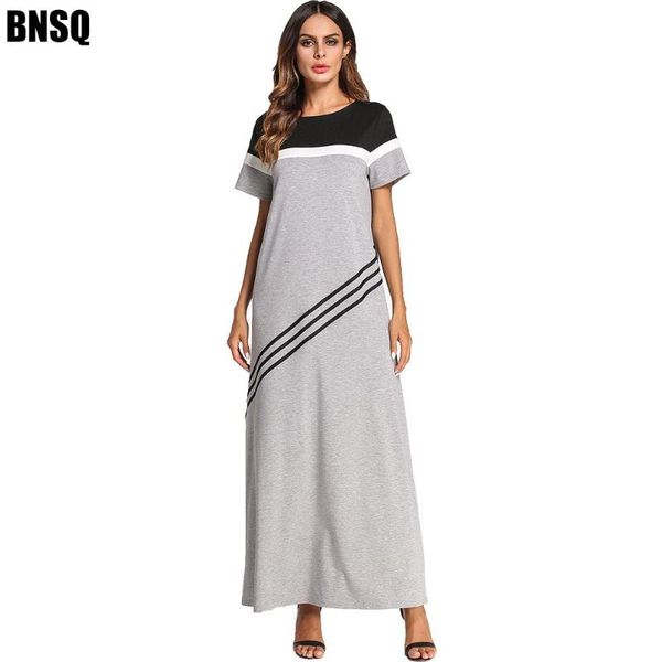 

ethnic clothing bnsq summer short-sleeved multi-color stitching dress, Red