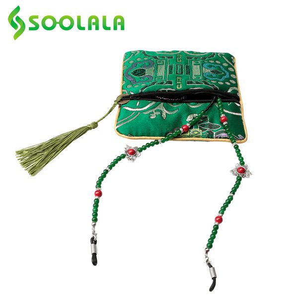 

soolala sunglasses chain cord lanyard chain for glasses accessories rope eyeglasses cord chains beads brilkoord with gift bags, Silver