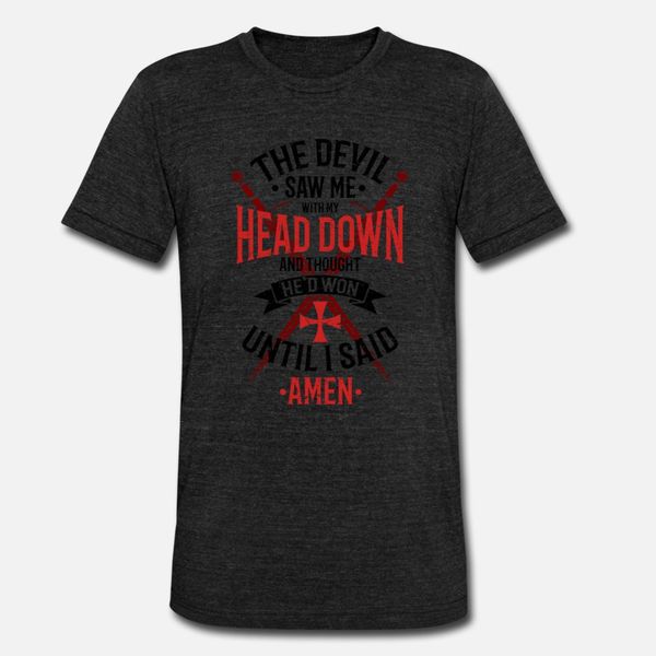 

the devil saw me with my head down red black t shirt men designs tee shirt crew neck letter crazy funny spring autumn original shirt