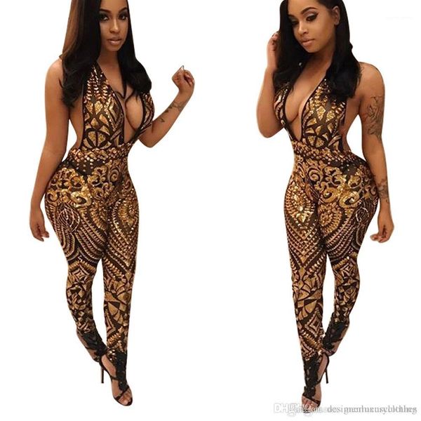 

gold club one piece jumpsuits black black slim fit halter mesh see through rompers women v-neck, Black;white