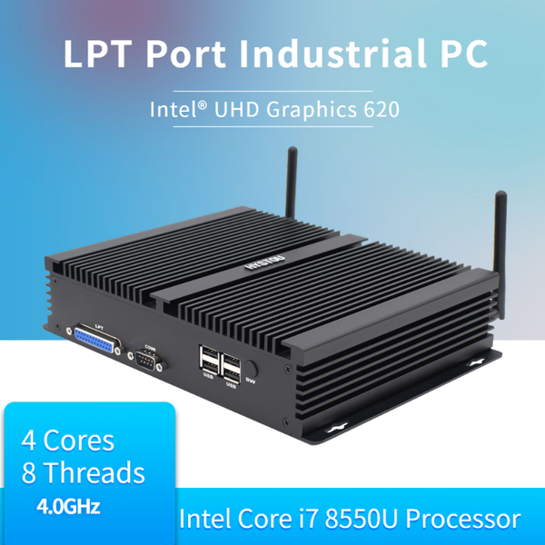 

hystou 8250u 8550u m.2 wifi 64g ddr4 dual lan 6 com hdmi edp dp port nuc computer windows 10 mini industrial pc h4