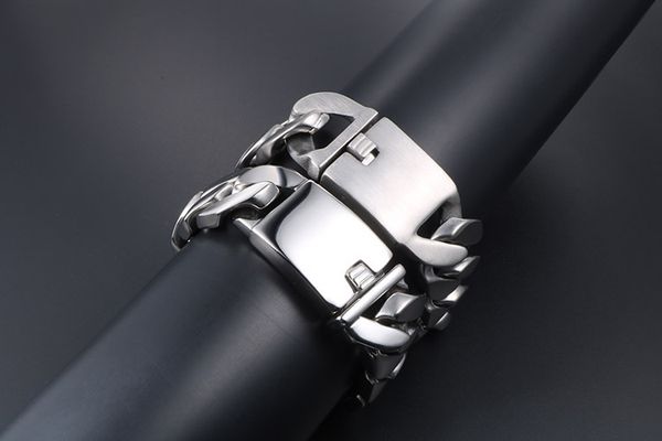 

titanium steel bracelet personality simple smooth men's thick bracelet, Black
