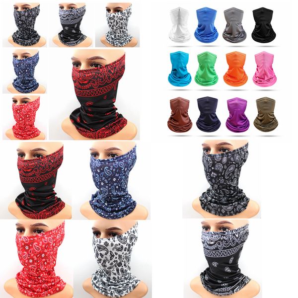 

paisley solid bandana protection mask printing neck gaiter for scarf outdoor breathable face cover for sun cycling mask ffa4307, Blue;black