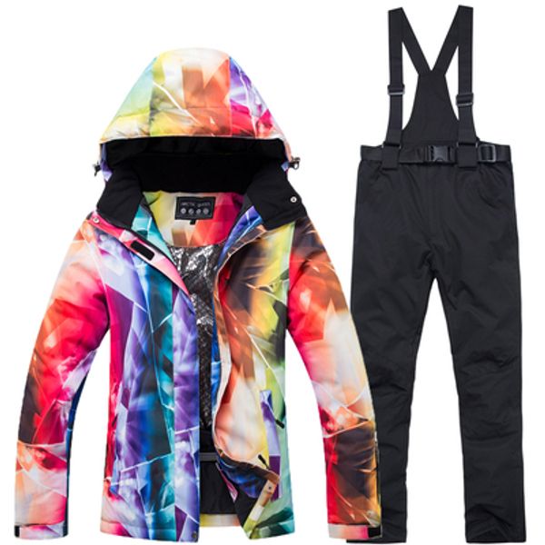 

thick warm ski suit women waterproof windproof skiing and snowboarding jacket pants set female snow costumes outdoor wear