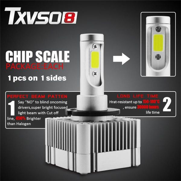 

new 2pcs led headlight bulbs d1s d3s led headlight kit bulbs 6000k white replace 0618#20