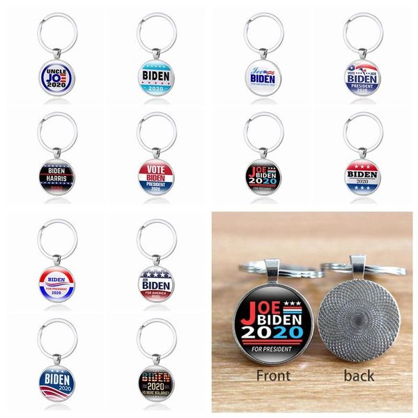 

12 styles joe biden 2020 keychain pendant joe for president keyring us badge key chain party favor zza2200 600pcs
