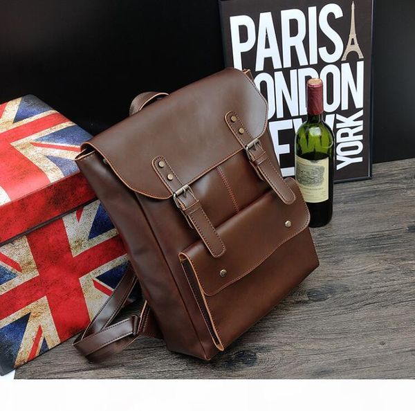 

man backpack boy shoolbag new fashion lesther gentleman travel bag student backpack