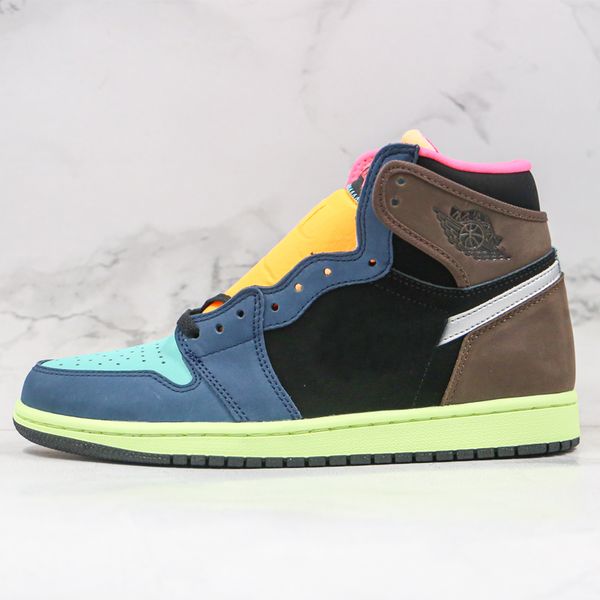 

1s basketball shoes wmns 1 high og bio hack athletics sneakers mens womens stitching blue brown classic casual basket ball sports shoes