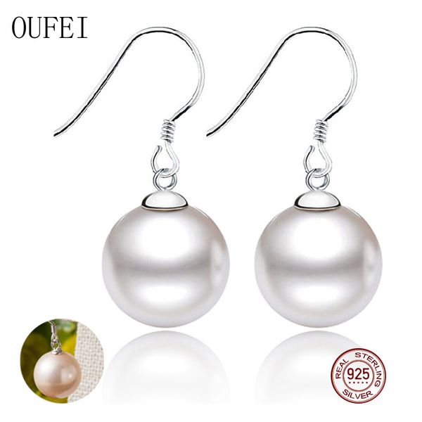 

other oufei 925 silver pearl earrings for women sterling earring simple fine charm small pink drop 2021 jewelry, Golden;silver