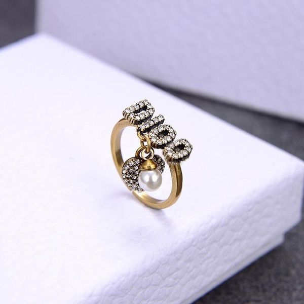 

european and american classic letter love diamond open designer ring luxury designer jewelry women rings, Golden;silver