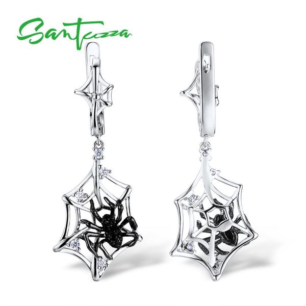 

santuzza silver earrings for women 925 sterling silver spider dangle earrings sparkling cubic zirconia fashion jewelry 200923