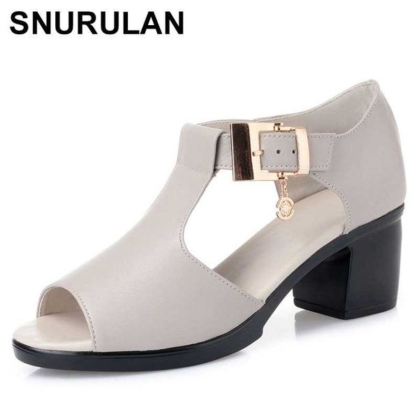 

snurulannew summer women sandals shoes 2020 thick with korean summer sandals plus size genuine leather women shoes, Black