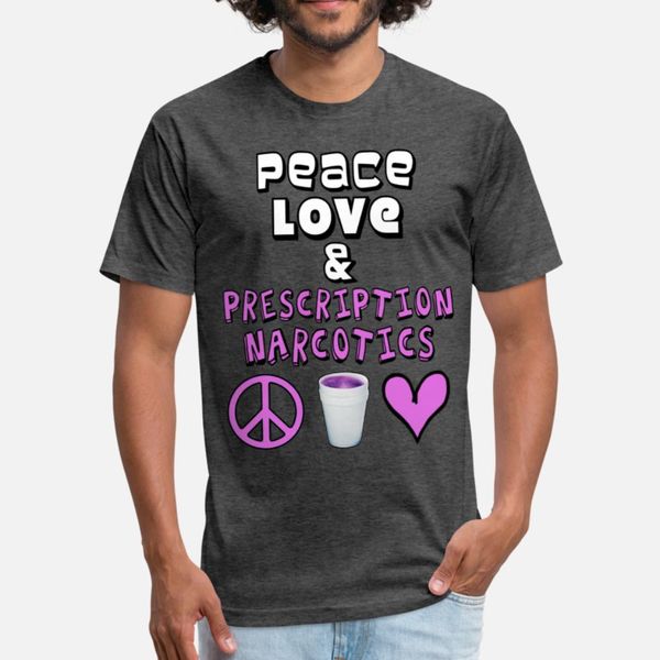 

peace love and prescription narcotics t shirt men customized tee shirt crew neck pictures famous comical summer pattern shirt