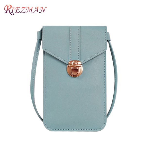 

riezman 2020 transparent touch screen retro simple mobile phone bag women lock messenger bags small flap bag mini shoulder