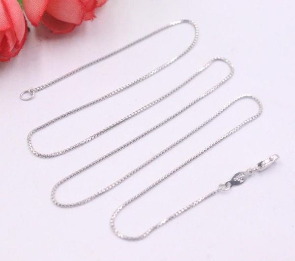 

new pure platinum 950 necklace 0.9mm box link chain necklace 16.53''l pt950, Silver