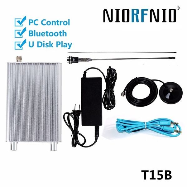 

nio-t15b 15w fm transmitter mini radio station pll bluetooth pc control wireless