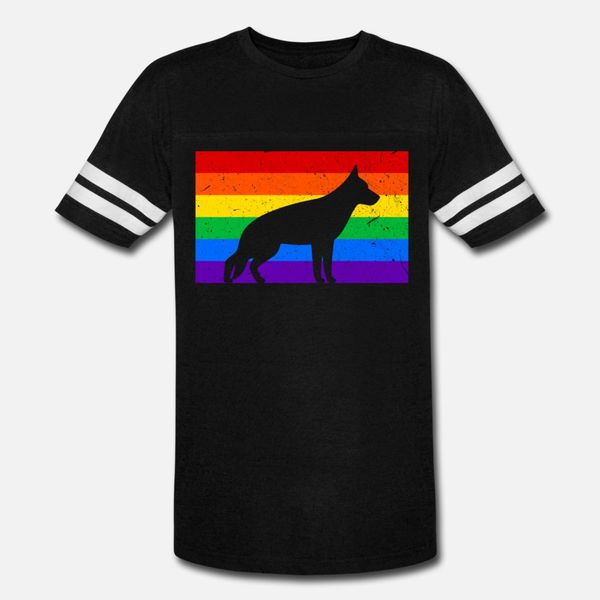 

lgbt flag german shepherd t shirt men knitted 100% cotton euro size s-3xl letter fitness new fashion spring autumn family shirt