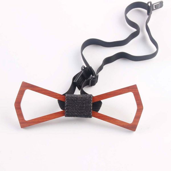 

newly men handmade wooden bow tie with adjustable strap for anniversary birthday wedding cla88, Black;gray