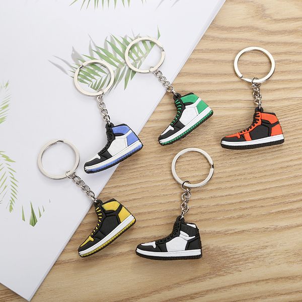 

mini silicone shoes keychain bag charm woman kids ring gifts accessories air sneaker key holder pendant8952655, Silver