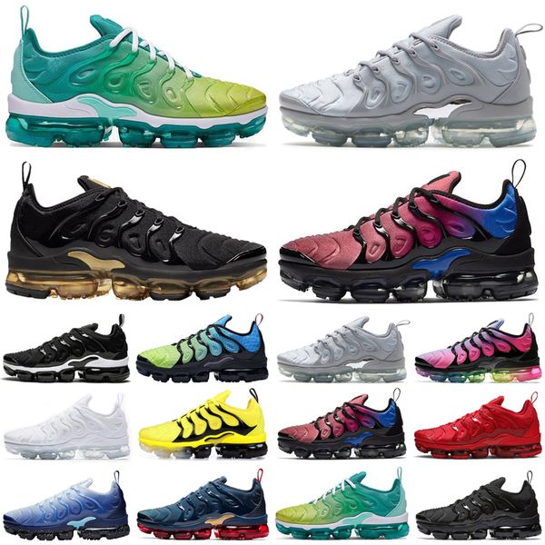 

tn plus neon men women running shoes triple black ice blue sunset rainbow mens womens trainers sports sneakers runners size 36-45