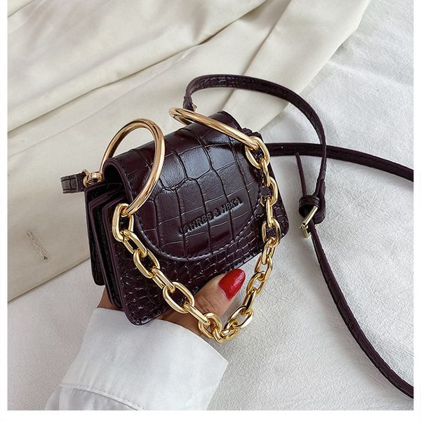 

mini elegant female stone pattern tote bag 2020 new quality pu leather women's designer handbag chain shoulder messenger bag