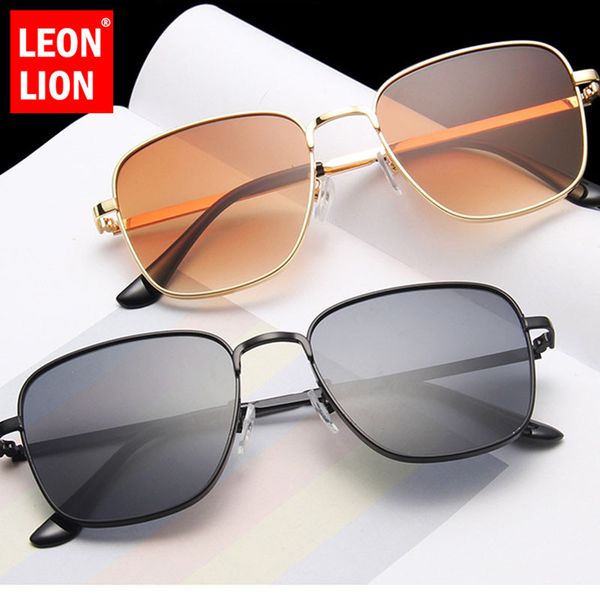 

leonlion alloy small face sunglasses women vintage mirror sun glasses for men classic metal square gradient sunglasses women, White;black