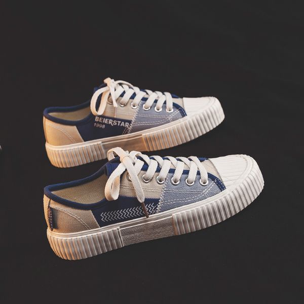 

женская обувь осень 2020 новый женский студенты дышащий all-матч low-top холст обувь корейский стиль flat женская повседневная обувь, Black