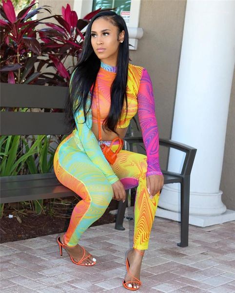 

pants women clothing 2 piece set womens colorful tracksuit designer slim suit casual long sleeve short long, White