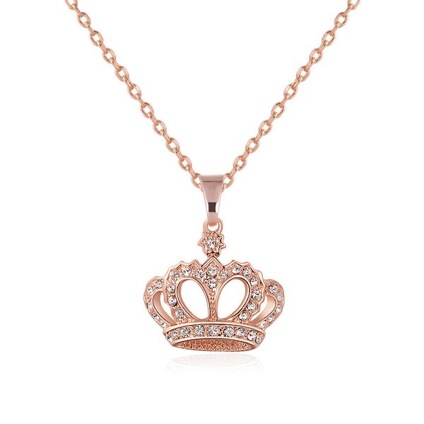 

Ornaments Wholesale Fashion Diamond Necklace Noble Personality Crown Gold Pendant
