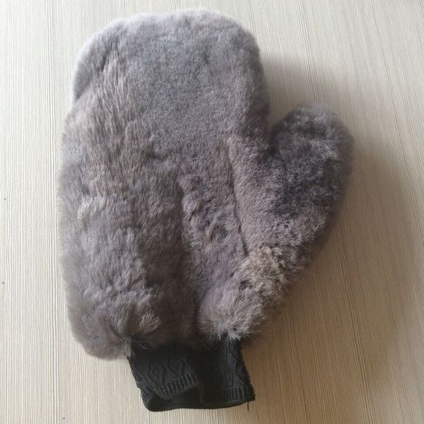 

lambs wool car wash mitt genuine sheepskin lambswool washing detailing polish glove, Blue;gray
