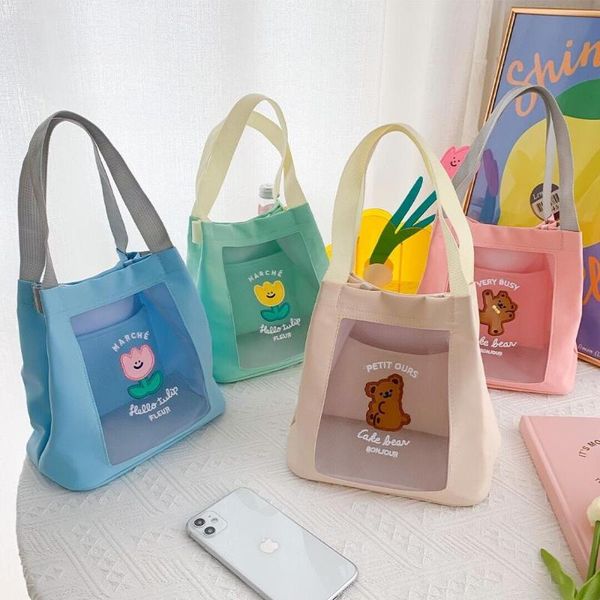 

bentoy milkjoy korea girls cartoon cute bear daily shopper handbag fashion bag for students school shoulder bag