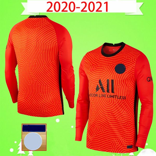 

#1 navas goalkeeper long sleeve icardi 2020 2021 soccer jersey 20 21 paris mbappe home orange football shirt cavani maillot de foot verratti, Black