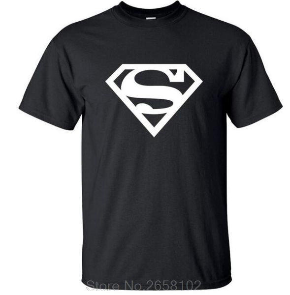 

new casual short sleeve shirt tee superman logo - geek t-shirt black men t shirt print cotton short sleeve t-shirt