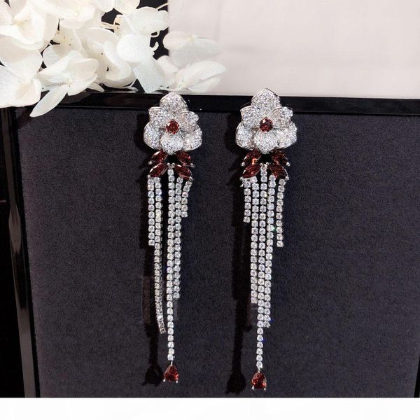 

earrings 18k white gold plated tassel earrings for women exaggerated party sparkly earrings women gift, Golden