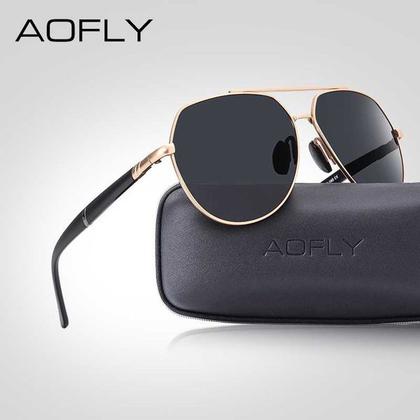

sunglasses aofly brand design pilot polarized men aviation driver sun glasses vintage shades for male lunette soleil homme uv400, White;black
