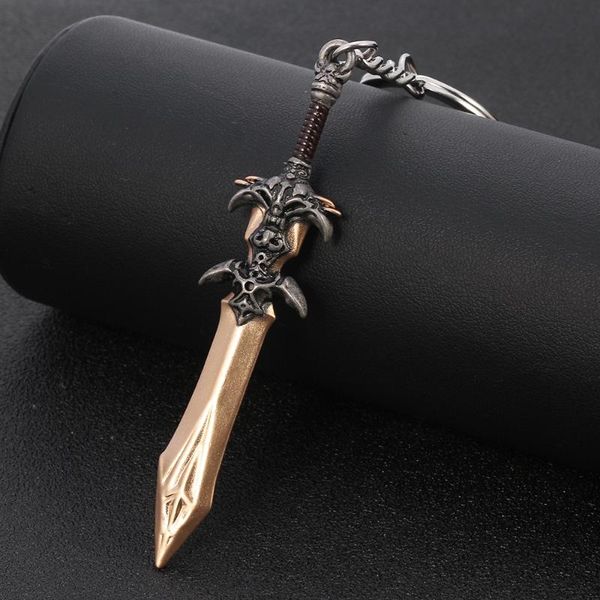 

dota demon sword pendant key chains punk vintage shape toys keyrings keychain for men boys gifts car keys holder, Silver