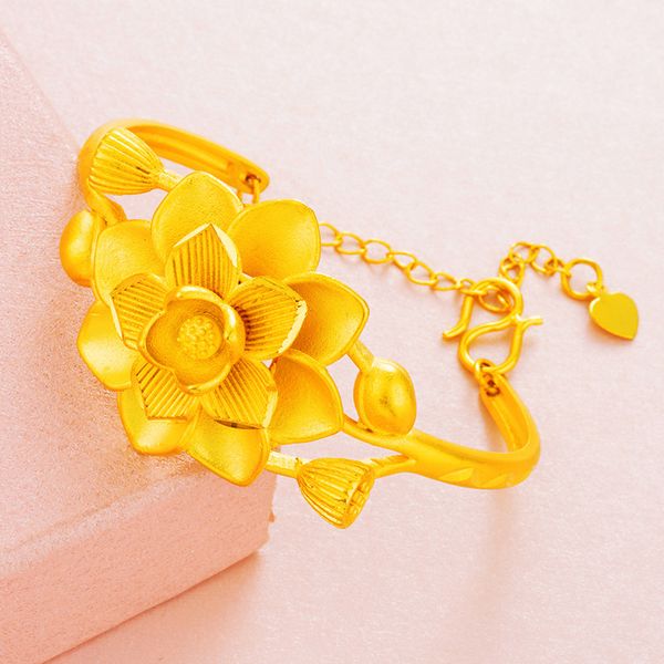 

farlena wedding bracelets for women flower bangles gold color arab/dubai jewelry bridal bangles ramadan jewelry, Black