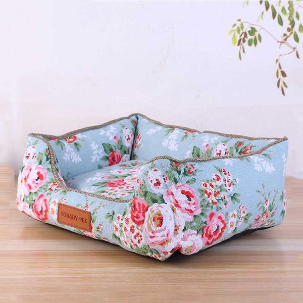 

kennels & pens soft fleece dog beds house winter warm printed pet cushion sofa waterproof kennel nest for cat puppy small dogs