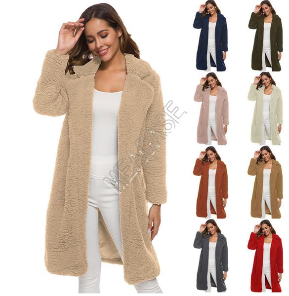 

дизайн женщины берберский руно куртки кардиган осень зима с длинным рукавом пальто шерпа outwear плюшевые отворотом шеи негабаритные куртка, White