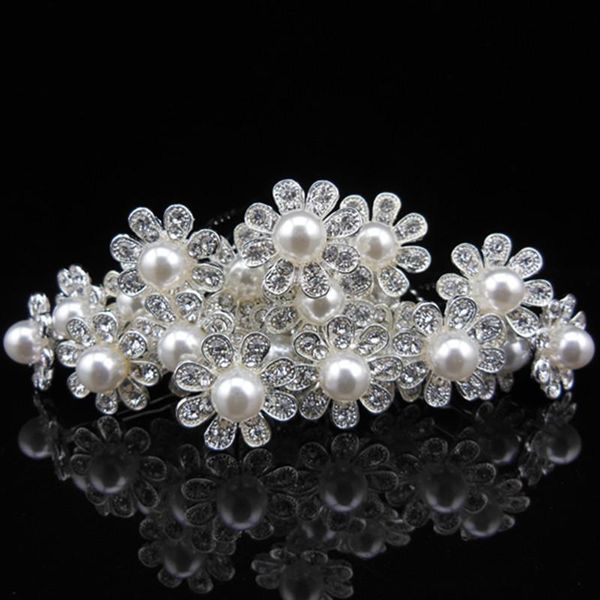 

women pins rhinestone crystal prom new pearl wedding for hair 100 pcs shipping bridal clip sports2005 pljby, Golden;silver