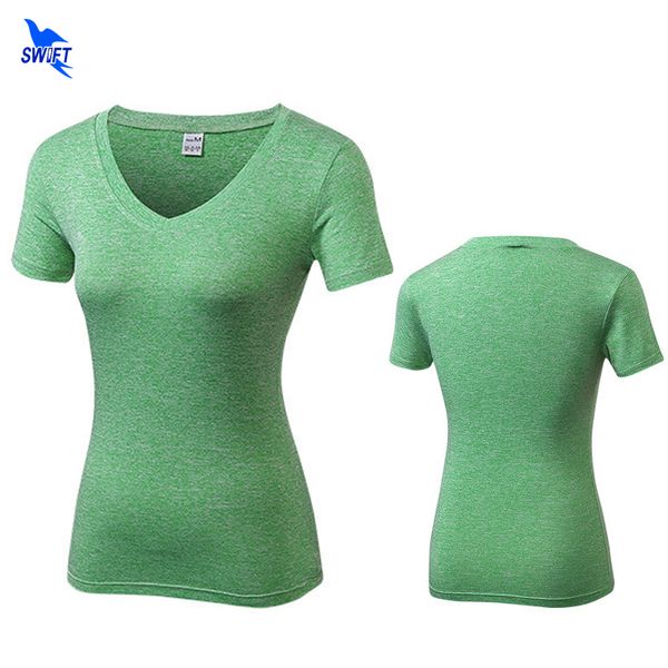 

dyed v neck compression yoga shirts short sleeve women fitness t-shirt quick dry running sportswear gym clothing female, White;red